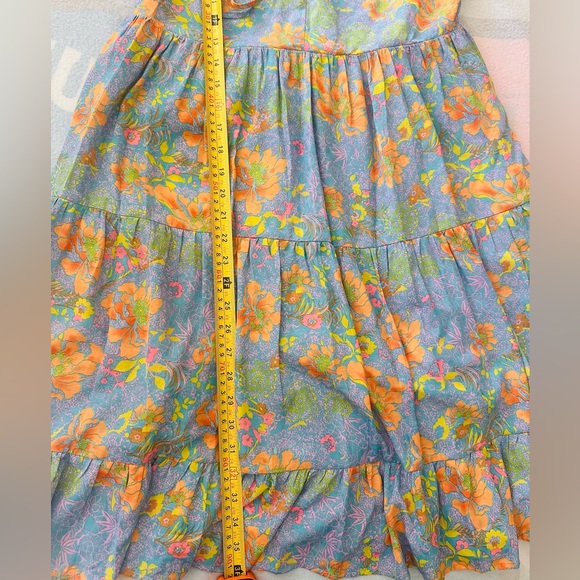 Current Air Mini Floral Dress in Blue and Orange - Picture 3 of 7